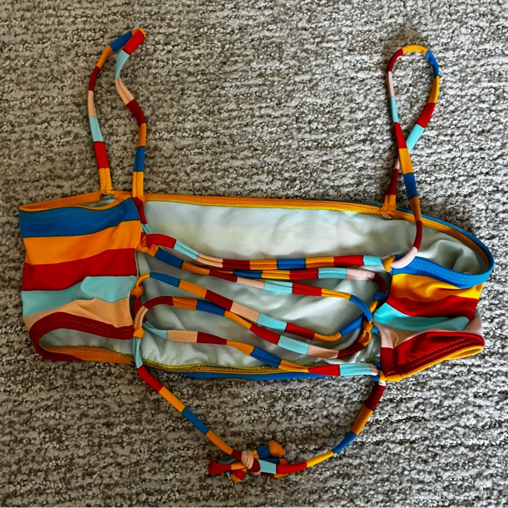 The Bikini Lab Rainbow Stripe Bikini Top